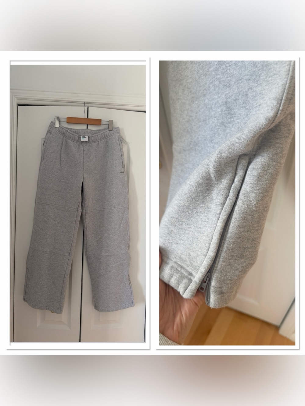 Aritzia Light Gray Zip-Hem Track Pants